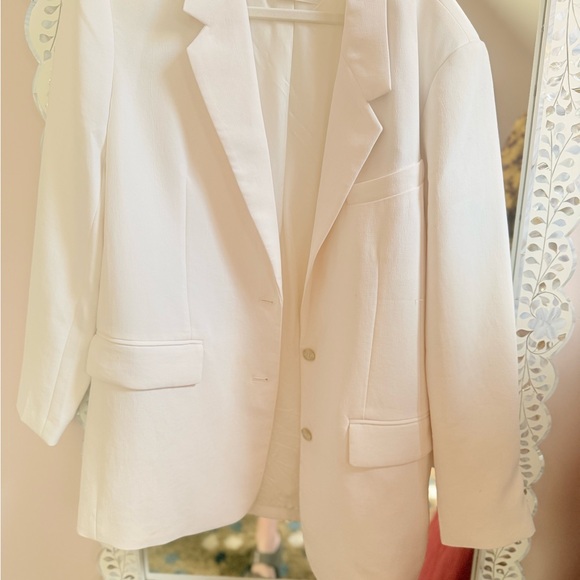 Amanda Uprichard Jackets & Blazers - Amanda uprichard Women's Cream Single-Breasted Blazer